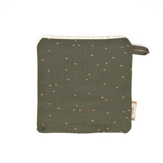 Makeup Remover cotton gaze pois or kaki