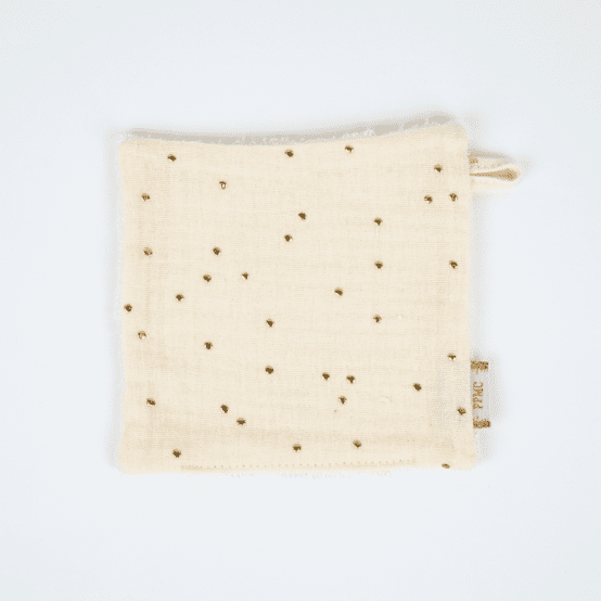 Makeup Remover cotton gaze pois or écru