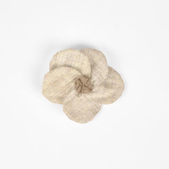 Flower petal hair slide small   glitter linen