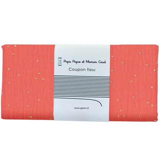 1 m fabric coupon marsala gold double gauze