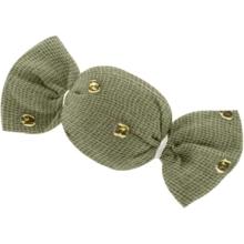 Mini sweet hairslide almond green with golden dots gauze