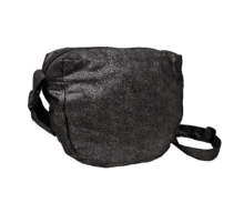 Base of small saddle bag suédine pailletée argent