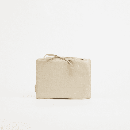 Pocket book pouch golden linen