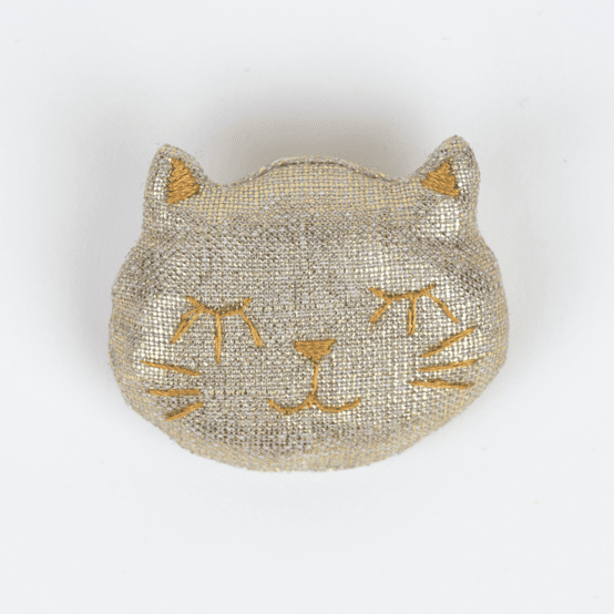 Meow hair slide  glitter linen