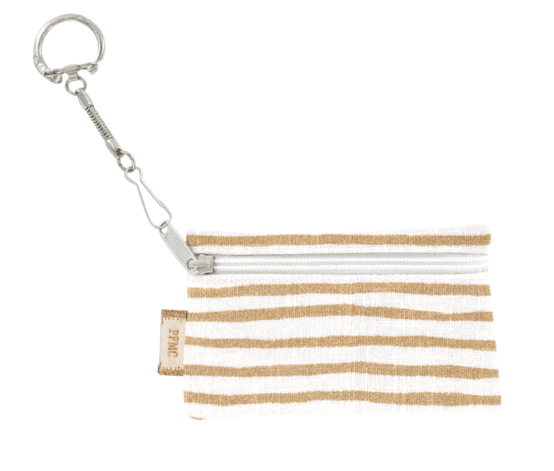 Keyring  wallet rayé or blanc