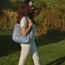 Shopping bag pastel fleuri