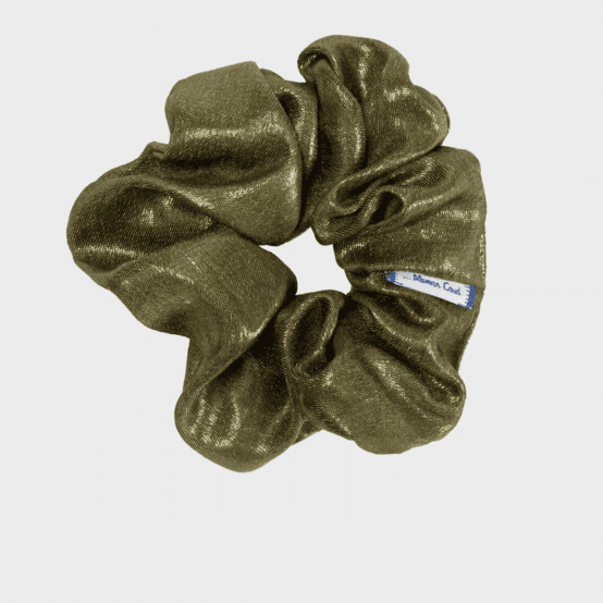Scrunchie olive lurex