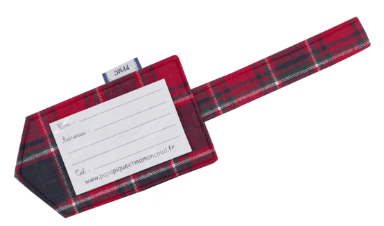 Luggage Tag tartan rouge