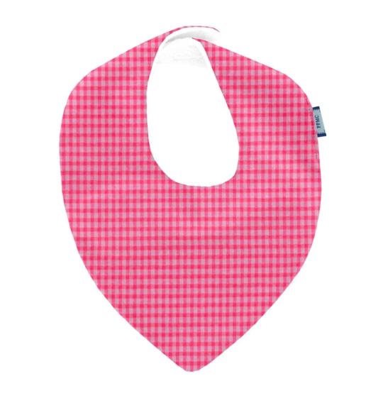 bandana bib neon pink gingham