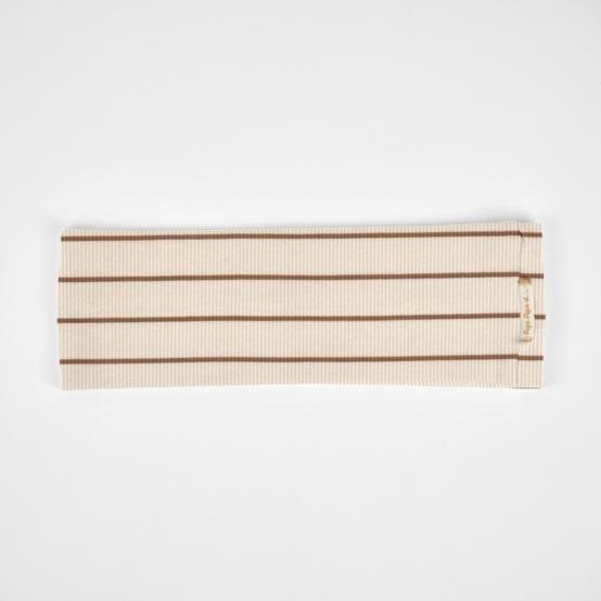 Stretch jersey headband  ribbed caramel stripes