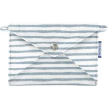 Little envelope clutch striped blue gray glitter