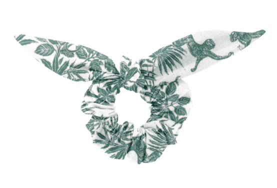 Bunny ear Scrunchie jungle vintage