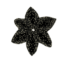 Star flower 4 hairslide glitter black