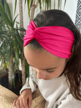 Jersey Crossed Headband Child fuschia