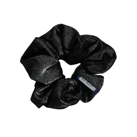 Scrunchie suédine pailletée argent