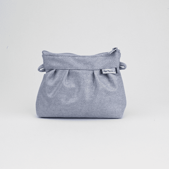 Mini Pleated clutch bag iridescent denim