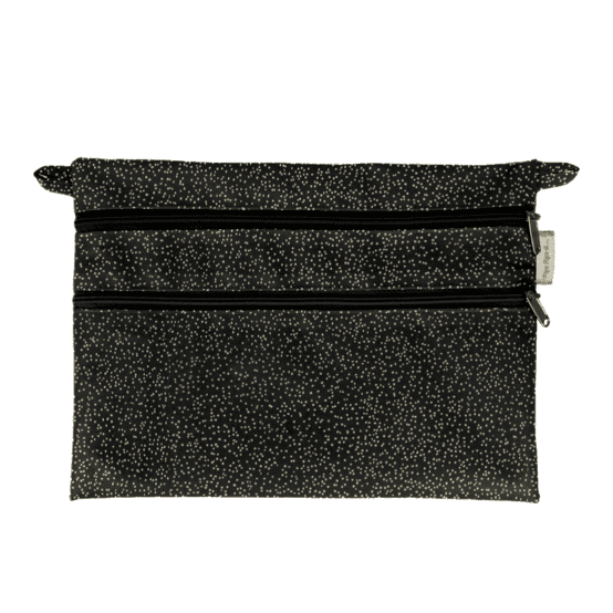 Aloïs flat pouch glitter black