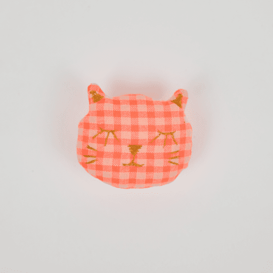Meow hair slide neon orange gingham