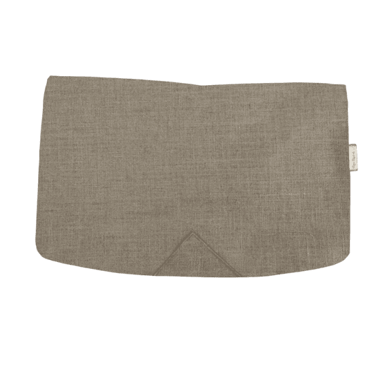 Square flap of saddle bag  golden linen