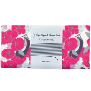 Coupon tissu 50 cm ex2440 fuchsia cotton flower