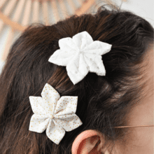 Star flower hairslide english embroidery