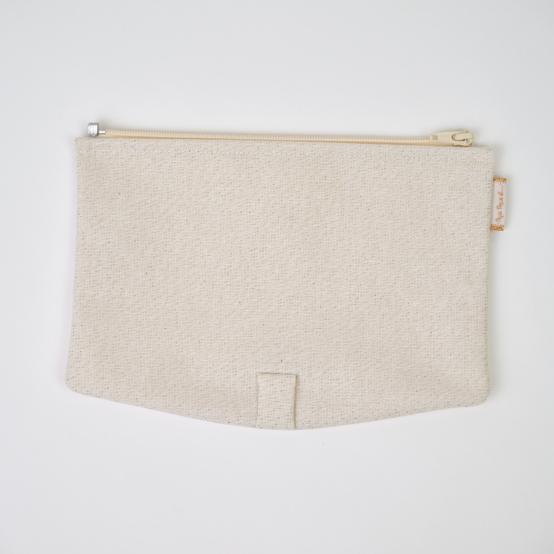 Flap of shoulder bag beige pailleté