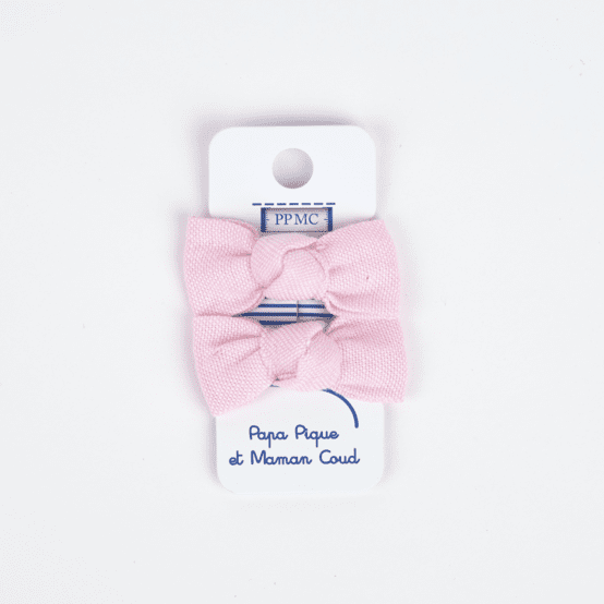 Small bows hair clips light pink