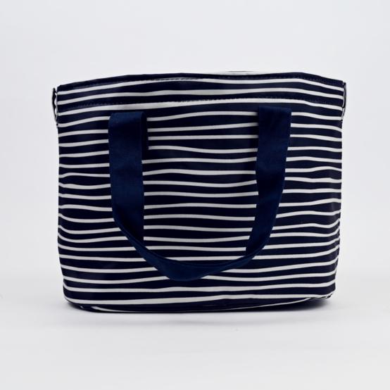 Cooler bag striped  ivory navy