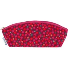 Pencil case pompons cerise