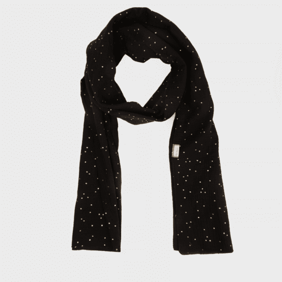 Lightweight Scarf gaze pois or noir