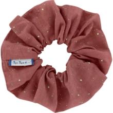 Scrunchie gaze pois or rouille