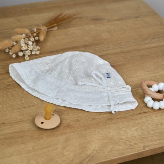 Sun Hat for baby starry white english embroidery 