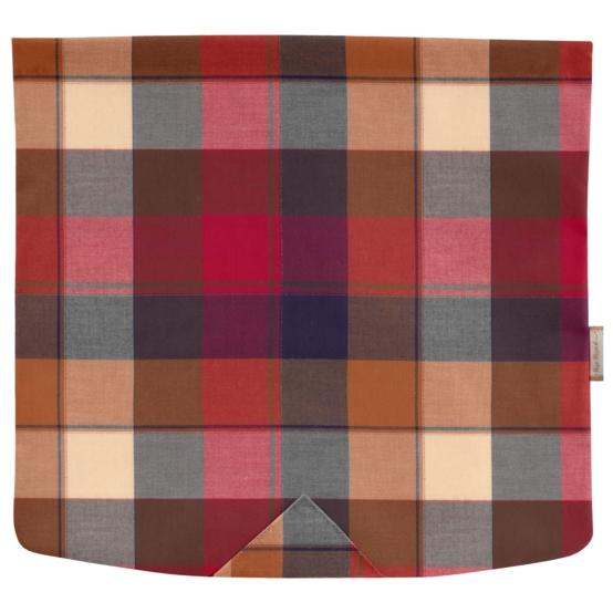 Square flap of saddle bag  ruby lurex tartan