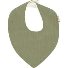 bandana bib almond green with golden dots gauze