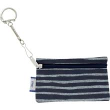 Keyring  wallet striped silver dark blue