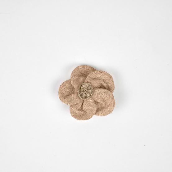 Mini Flower petal hair slide gaze pailletée camel
