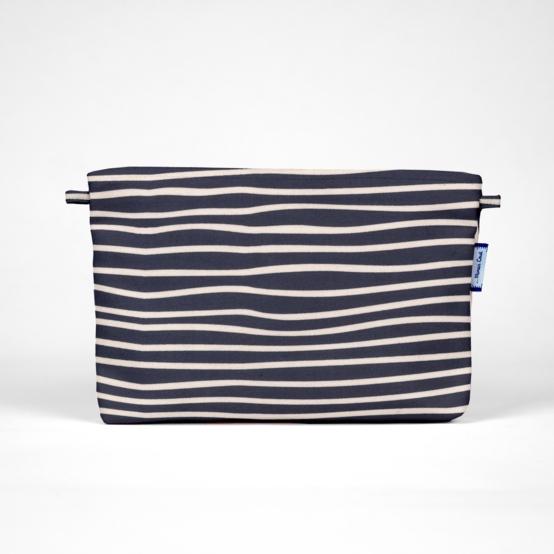 Coton clutch bag striped  ivory navy