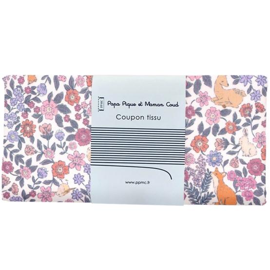 1 m fabric coupon comptine enchantée rose