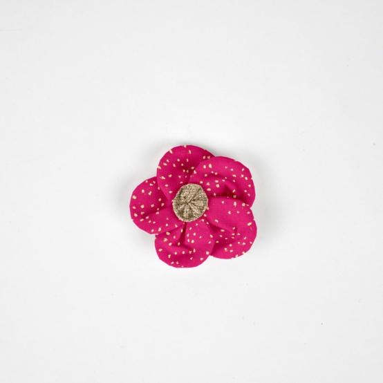 Mini Flower petal hair slide fuchsia pailleté