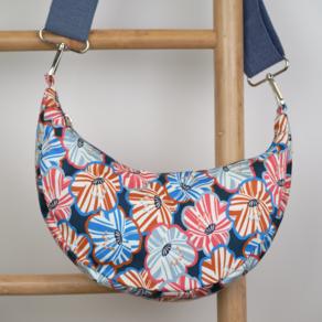 Half-moon bag anémones rayées