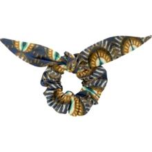 Bunny ear Scrunchie plumes de paon