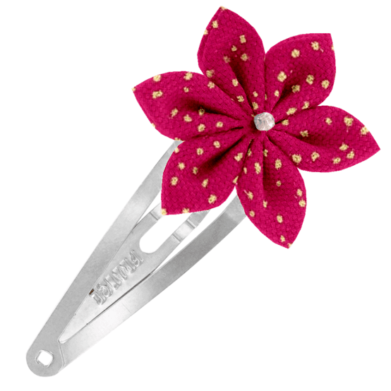 Star flower hairclip fuchsia pailleté