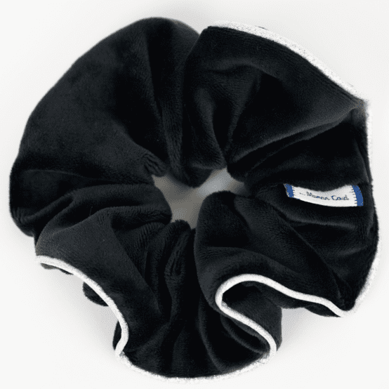 Large Piping Scrunchie black velvet