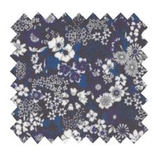 Coated fabric ex2343 ultramarine white navy flower