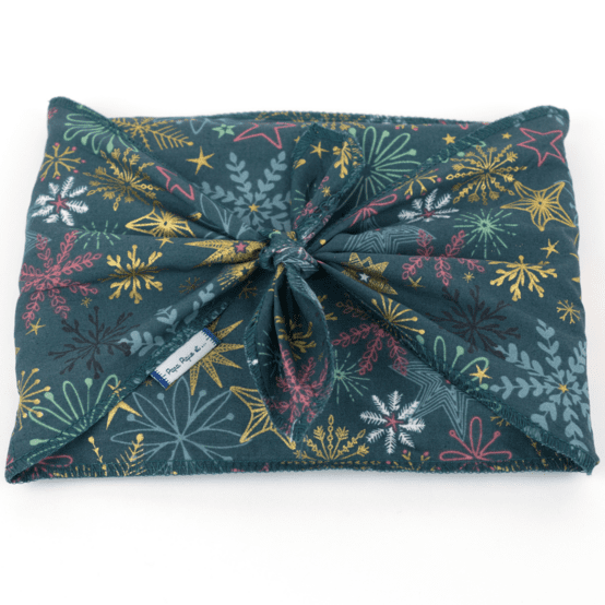 Fupochiki L (22 x 28 cm) ex2556 christmas star gold green blue