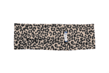 Stretch jersey headband  beige and black leo