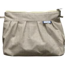 Pleated clutch bag silver linen
