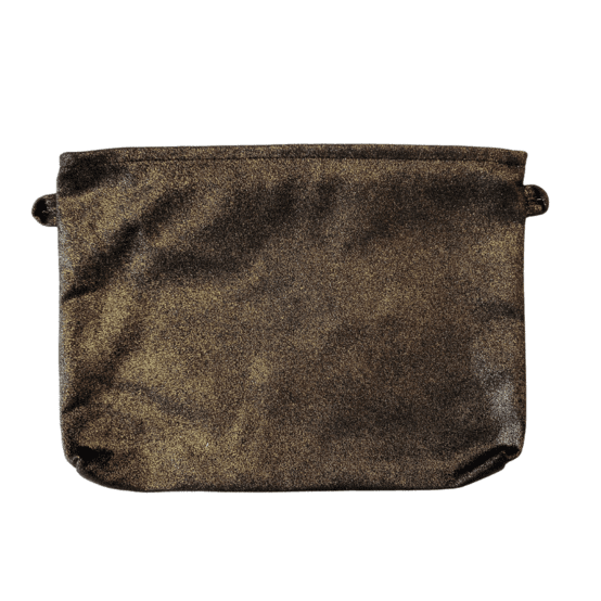 Coton clutch bag suédine pailletée or