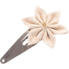 Star flower hairclip  glitter linen