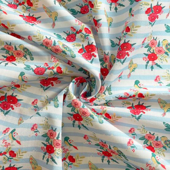 Cotton fabric horizons fleuris